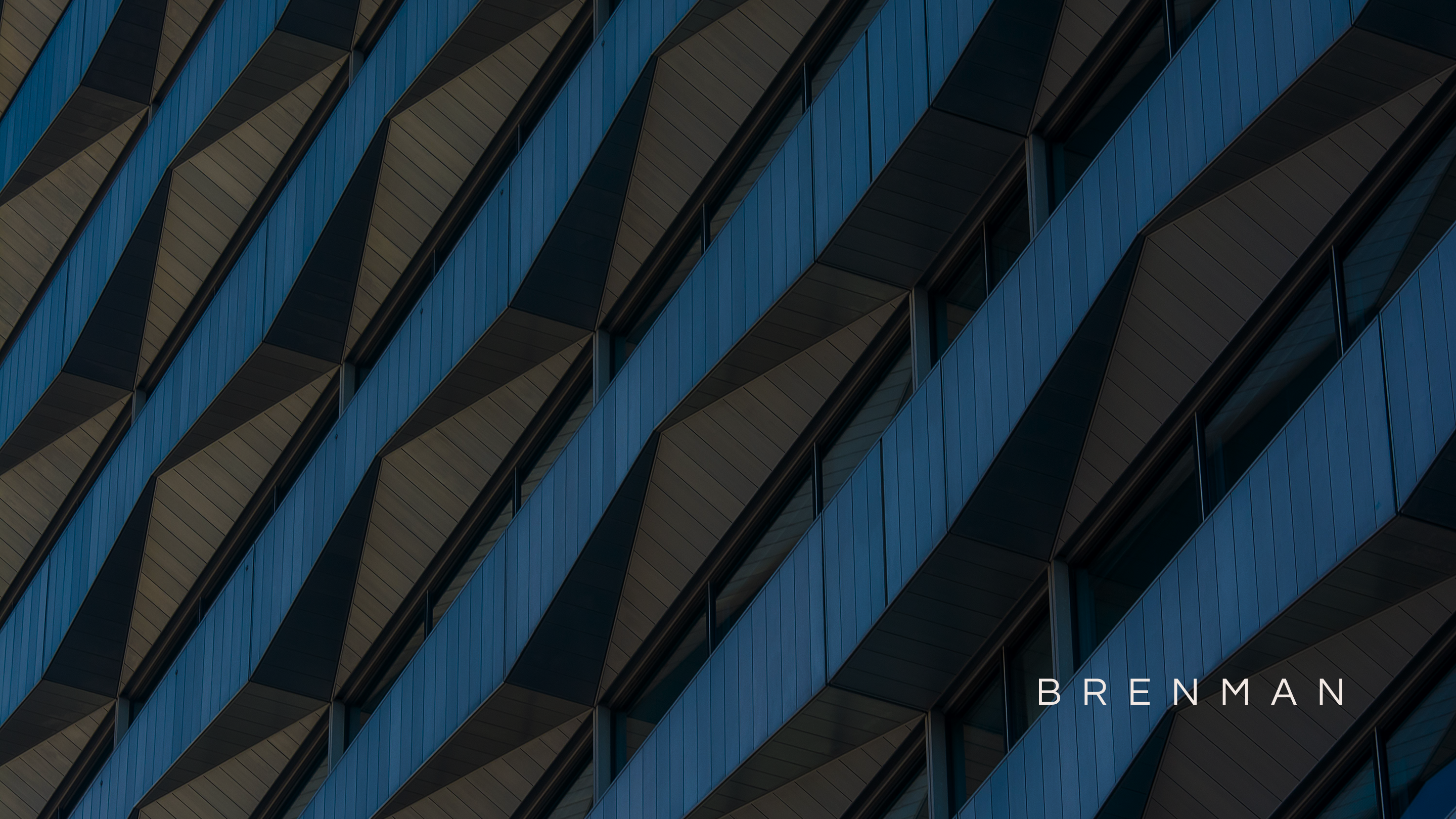 Modern architecture facade with Brenman wordmark